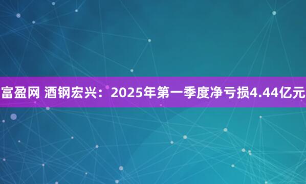 富盈网 酒钢宏兴：2025年第一季度净亏损4.44亿元